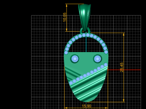 面金吊坠 3D 打印模型
