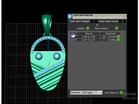 面金吊坠 3D 打印模型
