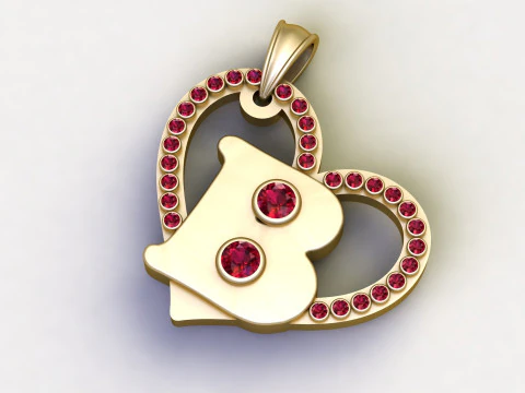 HEART B PENDANT 3D Print Model