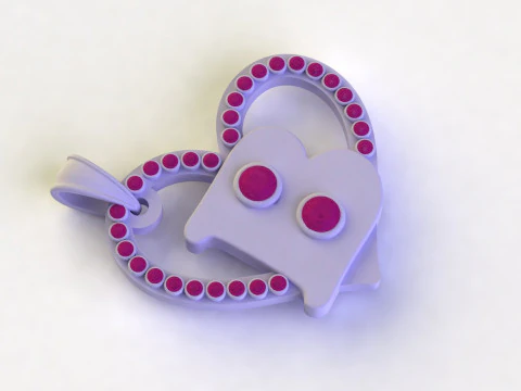 HEART B PENDANT 3D Print Model