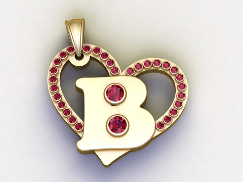 HEART B PENDANT Modello di stampa 3D