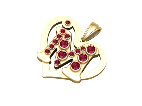 PINGENTE CORA&Ccedil;&Atilde;O M Modelo de Impressão 3D