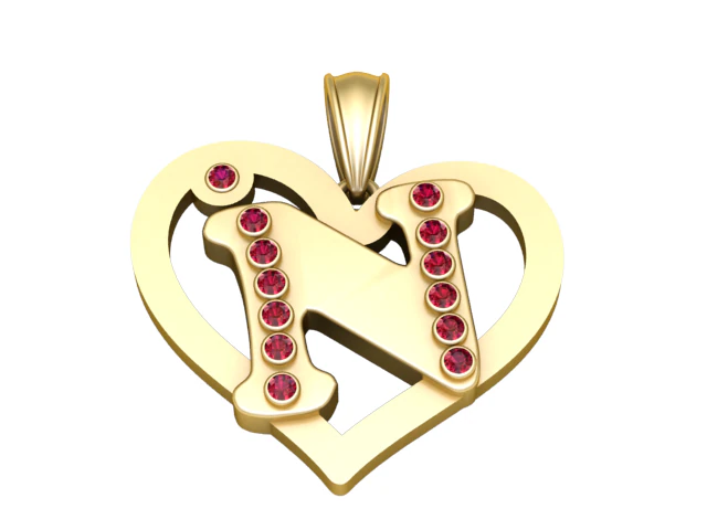 HEART N PENDANT 3D Print Model .c4d .max .obj .3ds .fbx .stl .blend 