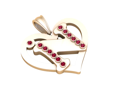 HEART N PENDANT 3D Print Model