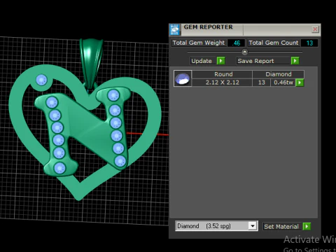 HEART N PENDANT 3D Print Model