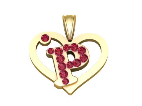 HEART P PENDANT 3D Print Model