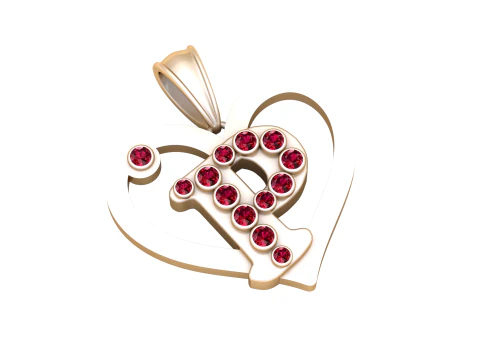 HEART P PENDANT 3D Print Model