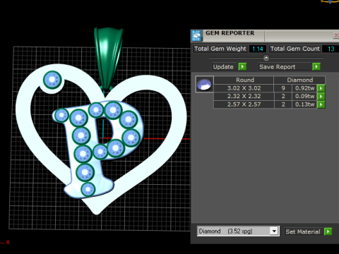 HEART P PENDANT 3D 프린트 모델
