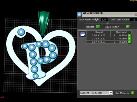 HEART P PENDANT 3D Print Model