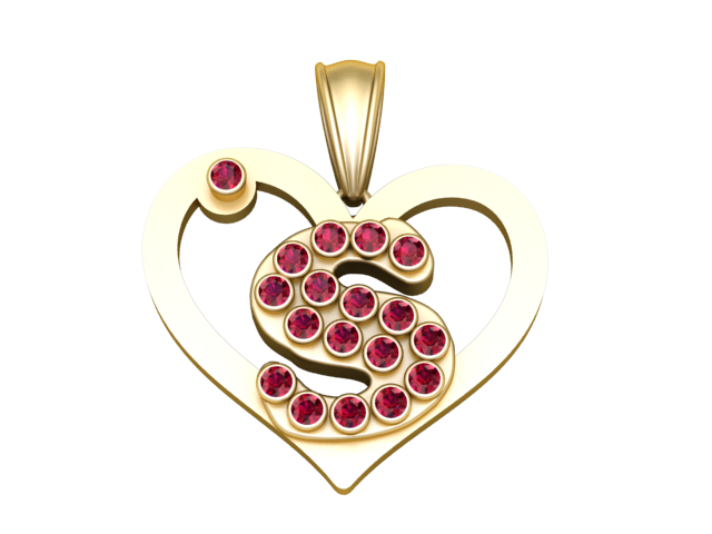КУЛОН СЕРДЕЦЕ 3D Принт Модель .c4d .max .obj .3ds .fbx .stl .blend 