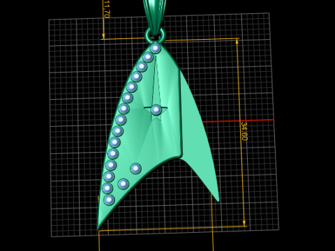 PENDENTIF EN OR 3D Modèles 3D en vedette