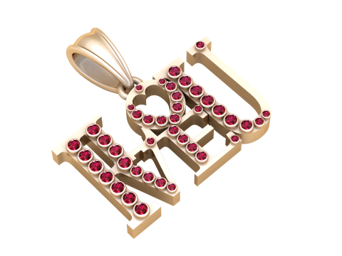 I LOVE YOU PENDANT 3D 프린트 모델