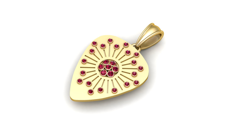 3D Gold Pendant Modello di stampa 3D .c4d .max .obj .3ds .fbx .stl .blend 
