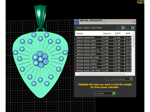 3D Gold Pendant Modello di stampa 3D