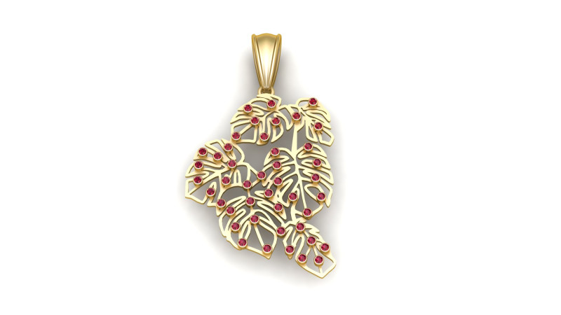 PLANT LEAVES PENDANT 3D 打印模型 .c4d .max .obj .3ds .fbx .stl .blend