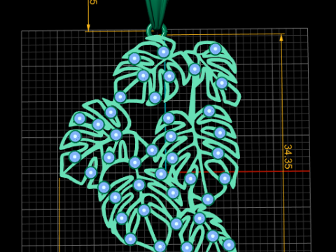 植物叶子吊坠 3D 打印模型
