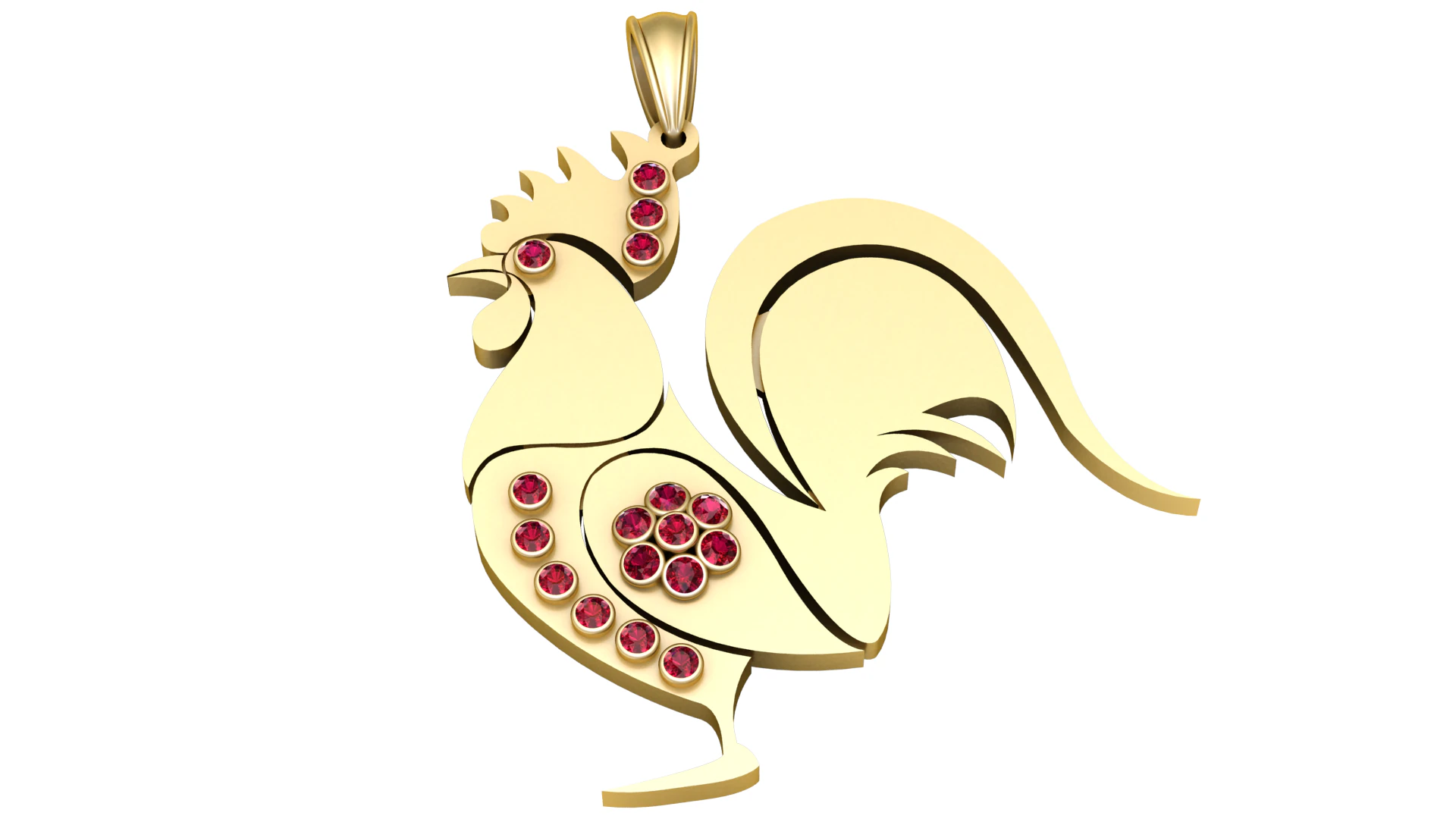 HEN PENDANT 3D Print Model .c4d .max .obj .3ds .fbx .stl .blend 