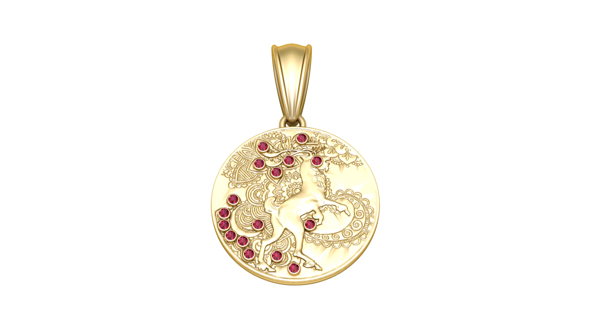 ROUND GOLD PENDANT 3D Print Model .c4d .max .obj .3ds .fbx .stl .blend 