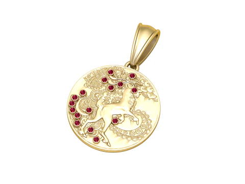 ROUND GOLD PENDANT 3D Print Model