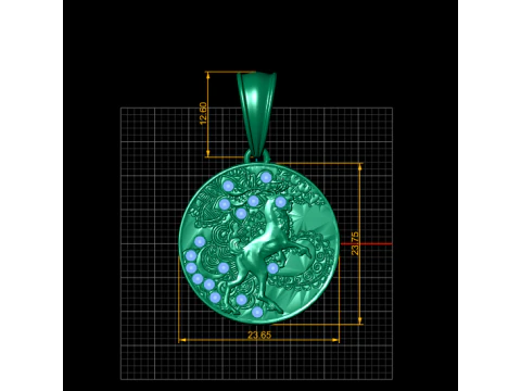 ROUND GOLD PENDANT 3D Print Model