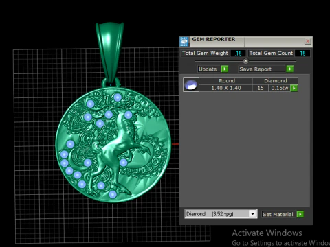 ROUND GOLD PENDANT 3D Print Model