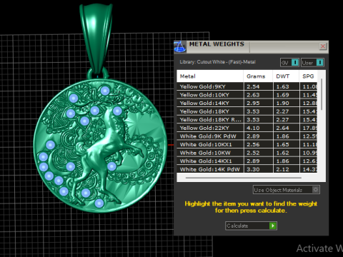 ROUND GOLD PENDANT Model Cetak 3D