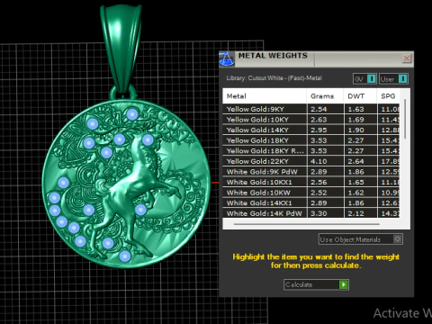 ROUND GOLD PENDANT 3D Print Model