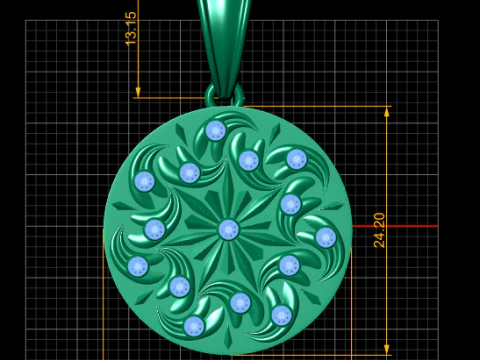 ROUND GOLD PENDANT 3D Print Model