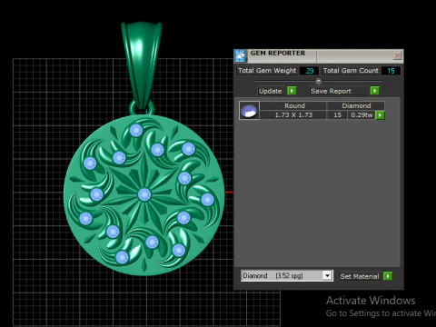 ROUND GOLD PENDANT 3D Print Model