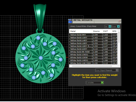 ROUND GOLD PENDANT 3D Print Model