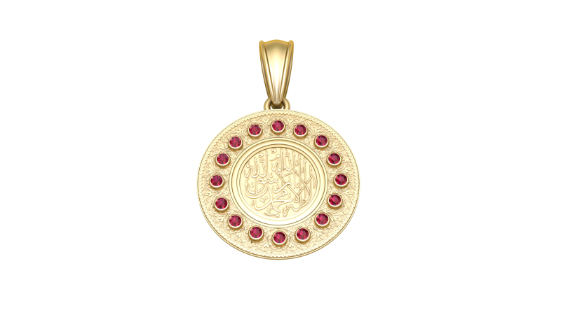 3D GOLD ROUND PENDANT Modello di stampa 3D .c4d .max .obj .3ds .fbx .stl .blend 