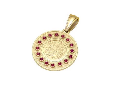 3D GOLD ROUND PENDANT 3D Print Model