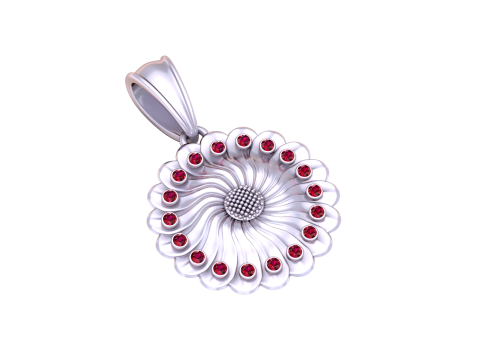 ROUND FLOWER GOLD PENDANT Model Cetak 3D