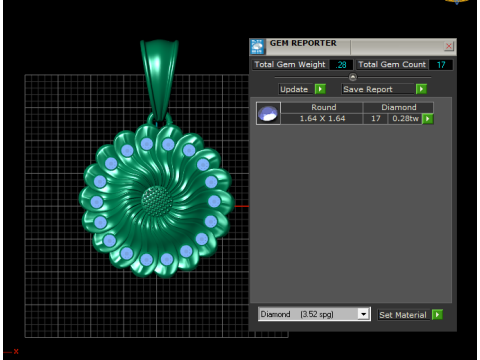 ROUND FLOWER GOLD PENDANT Model Cetak 3D