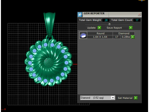 ROUND FLOWER GOLD PENDANT 3D Print Model