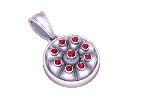 Round Flower Gold Pendant 3D Baskı Modeli