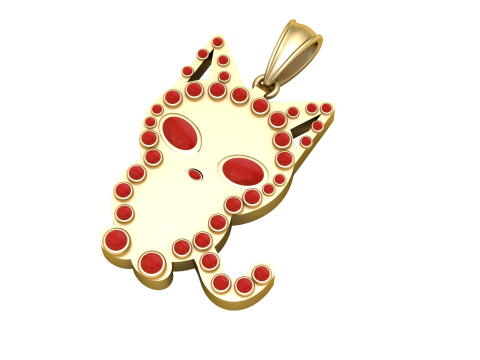 Cat pendant Model Cetak 3D