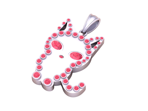 Cat pendant Model Cetak 3D