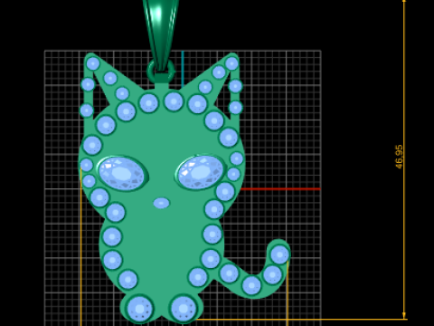 Cat pendant Model Cetak 3D