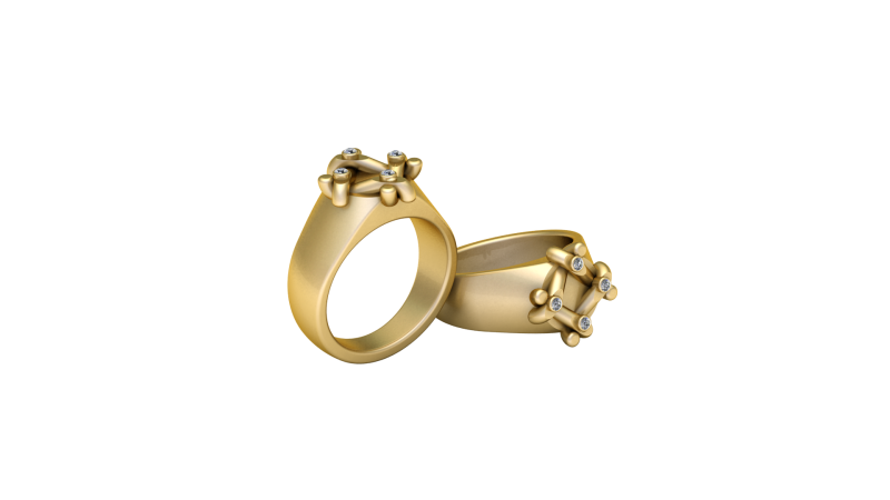 3D GOLD RING Modello di stampa 3D .c4d .max .obj .3ds .fbx .stl .blend