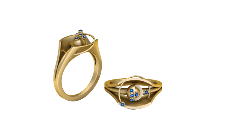 3D GOLD RING PENDANT 3D Print Model .c4d .max .obj .3ds .fbx .stl .blend 