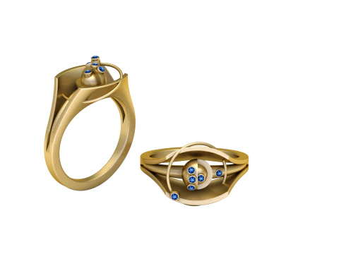 3D ЗОЛОТОЕ КОЛЬЦО КУЛОН 3D Принт Модель