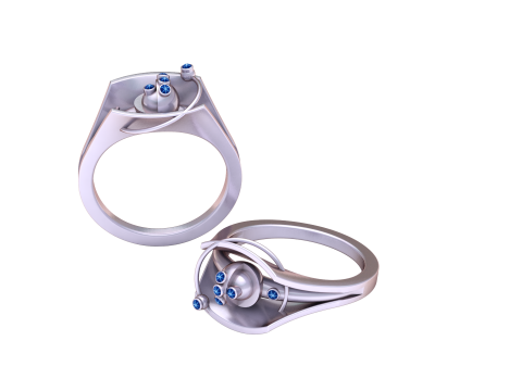 3D GOLD RING PENDANT 3D Print Model