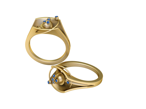 3D GOLD RING PENDANT 3D Print Model