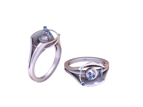 3D GOLD RING PENDANT 3D Print Model