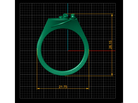 3D GOLD RING PENDANT 3D Print Model
