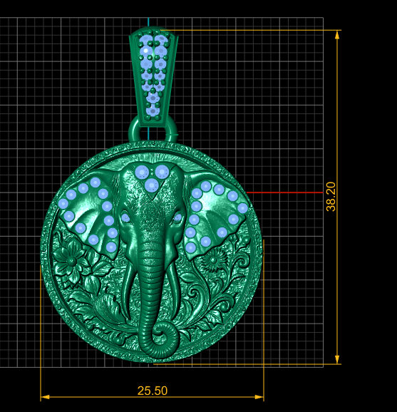 ROUND ELEPHANT FACES PENDANT 3D 打印模型 .c4d .max .obj .3ds .fbx .stl .blend 