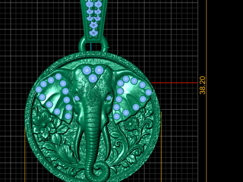 ROUND ELEPHANT FACES PENDANT 3D Принт Модель