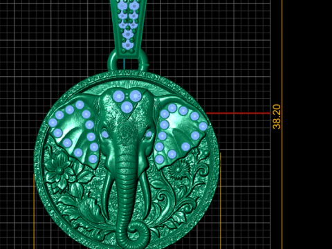 КРУГЛЫЙ КУЛОН С ЛИЦОЙ СЛОНА 3D Принт Модель