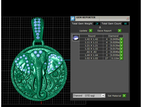 ROUND ELEPHANT FACES PENDANT 3D Print Model